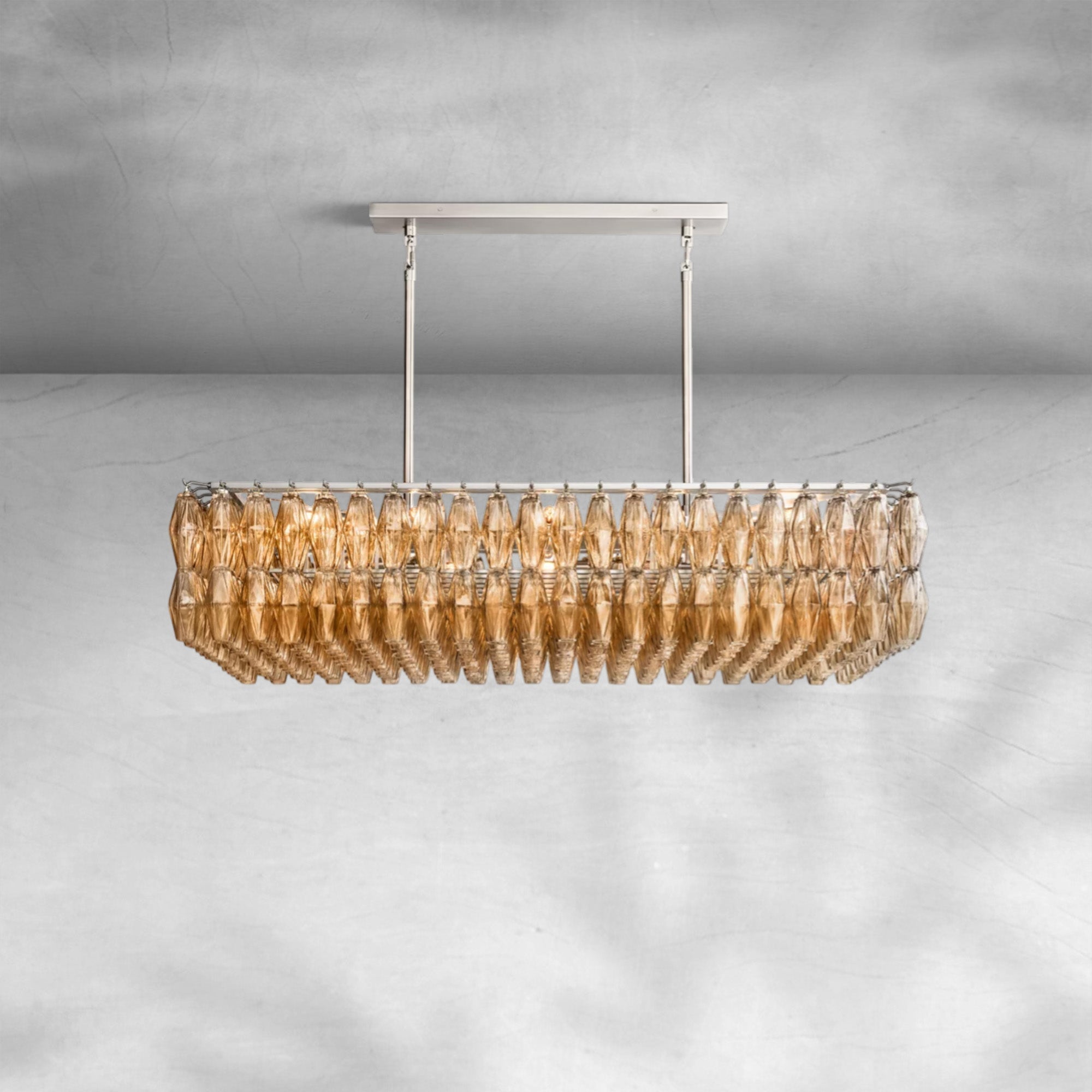 Cyra Glass Rectangular Chandelier