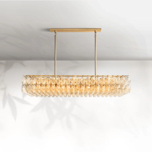 Chiaravalle Glass Rectangular Chandelier