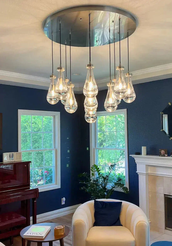 Soltaire Raindrop Round Chandelier 18"