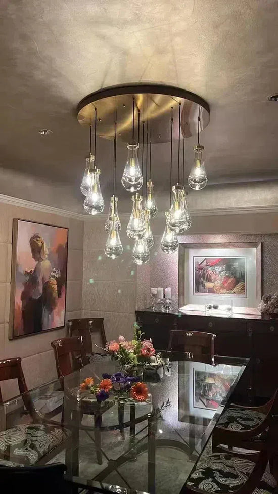 Soltaire Raindrop Round Chandelier 60"