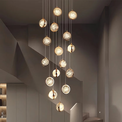 Reina Crystal Long Chandelier