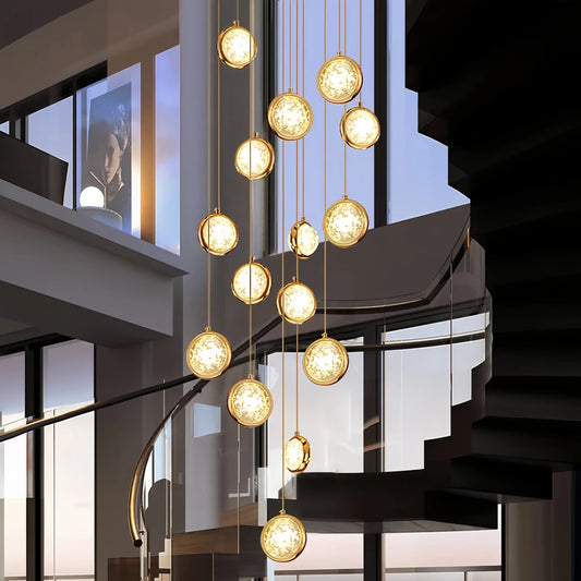 Reina Crystal Long Chandelier