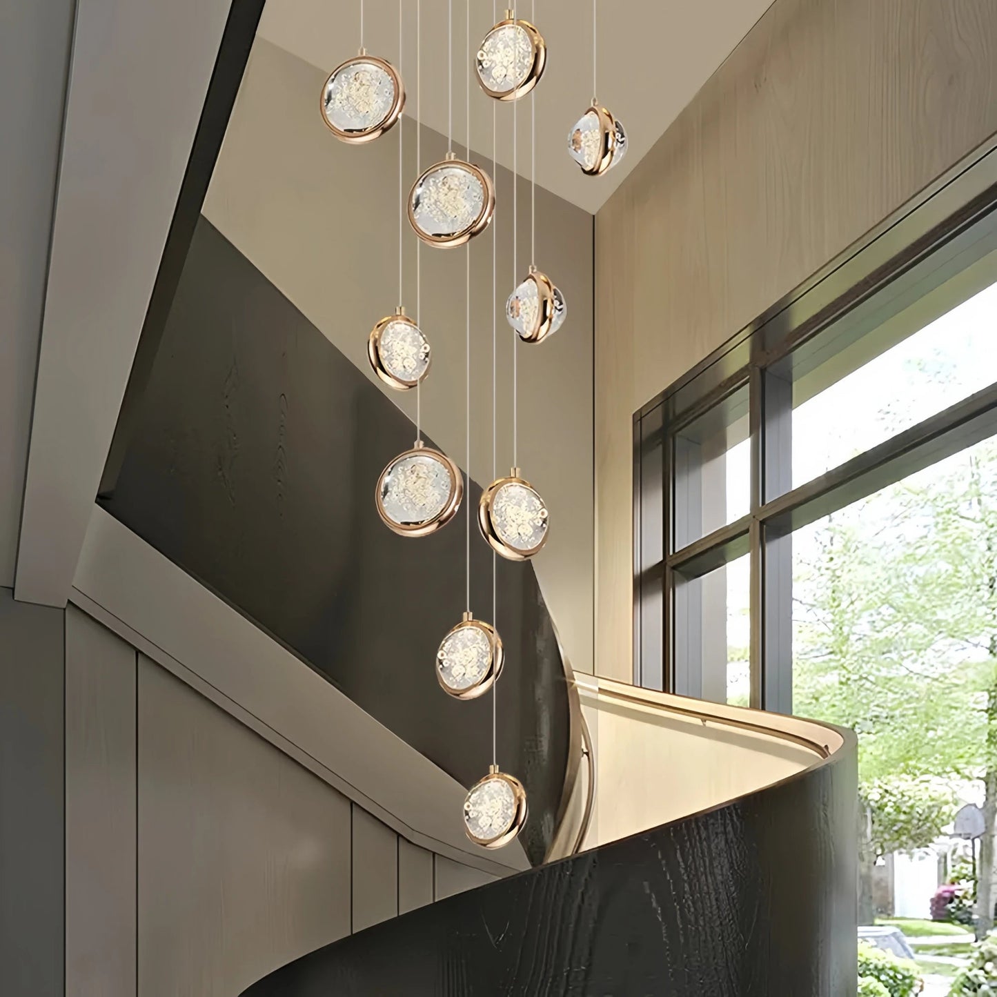 Reina Crystal Long Chandelier