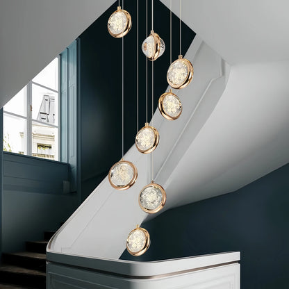 Reina Crystal Long Chandelier