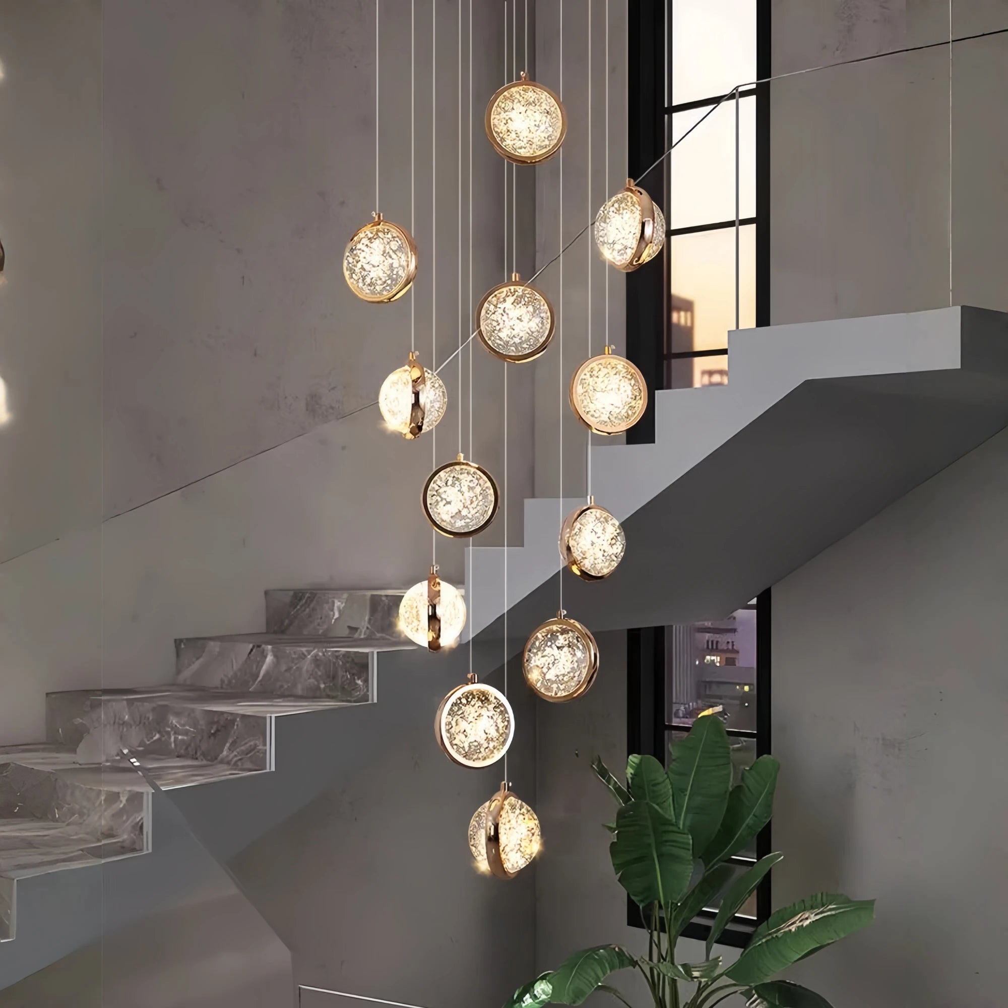 Reina Crystal Long Chandelier