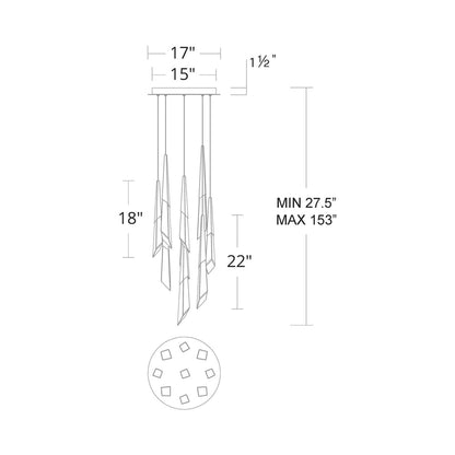 Solitude Round LED Multi Chandelier