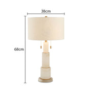 Modern Alabaster Table Lamp with Linen Shade