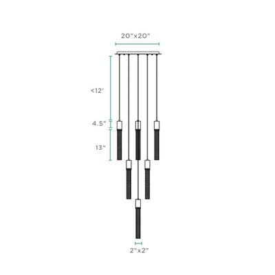 Sparkling Night Cylinder Chandelier 13 Light - Lightings Menu