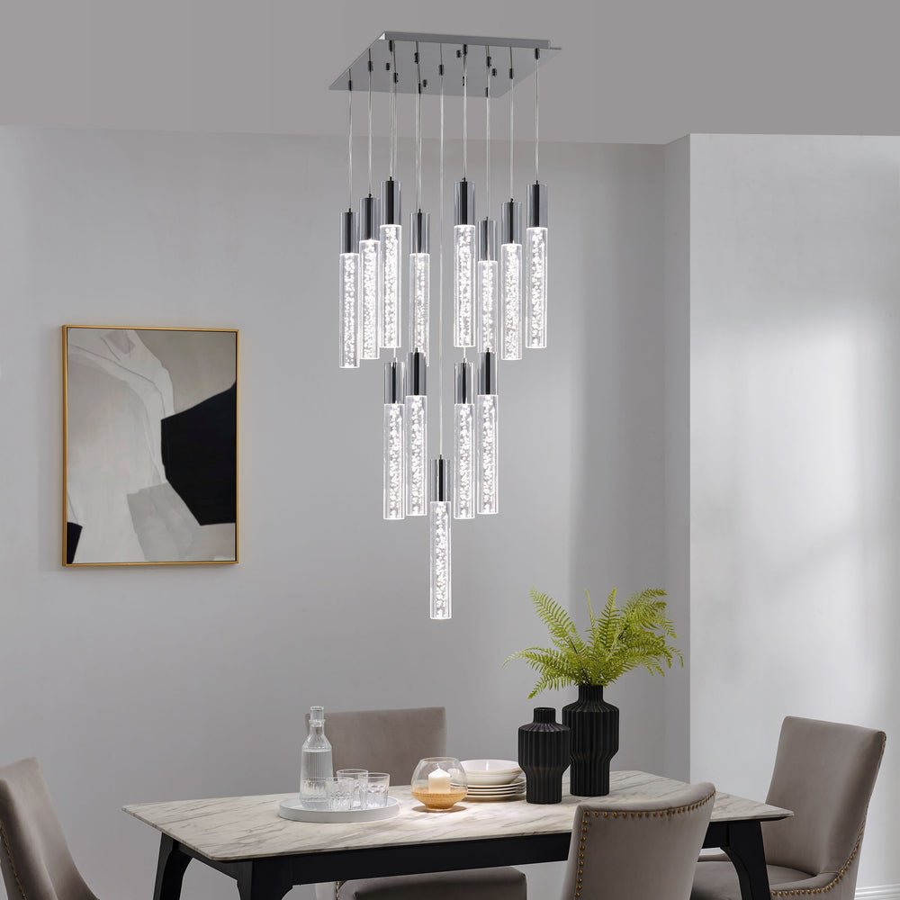 Sparkling Night Cylinder Chandelier 13 Light - Lightings Menu