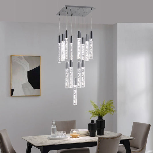 Sparkling Night Cylinder Chandelier 13 Light - Lightings Menu