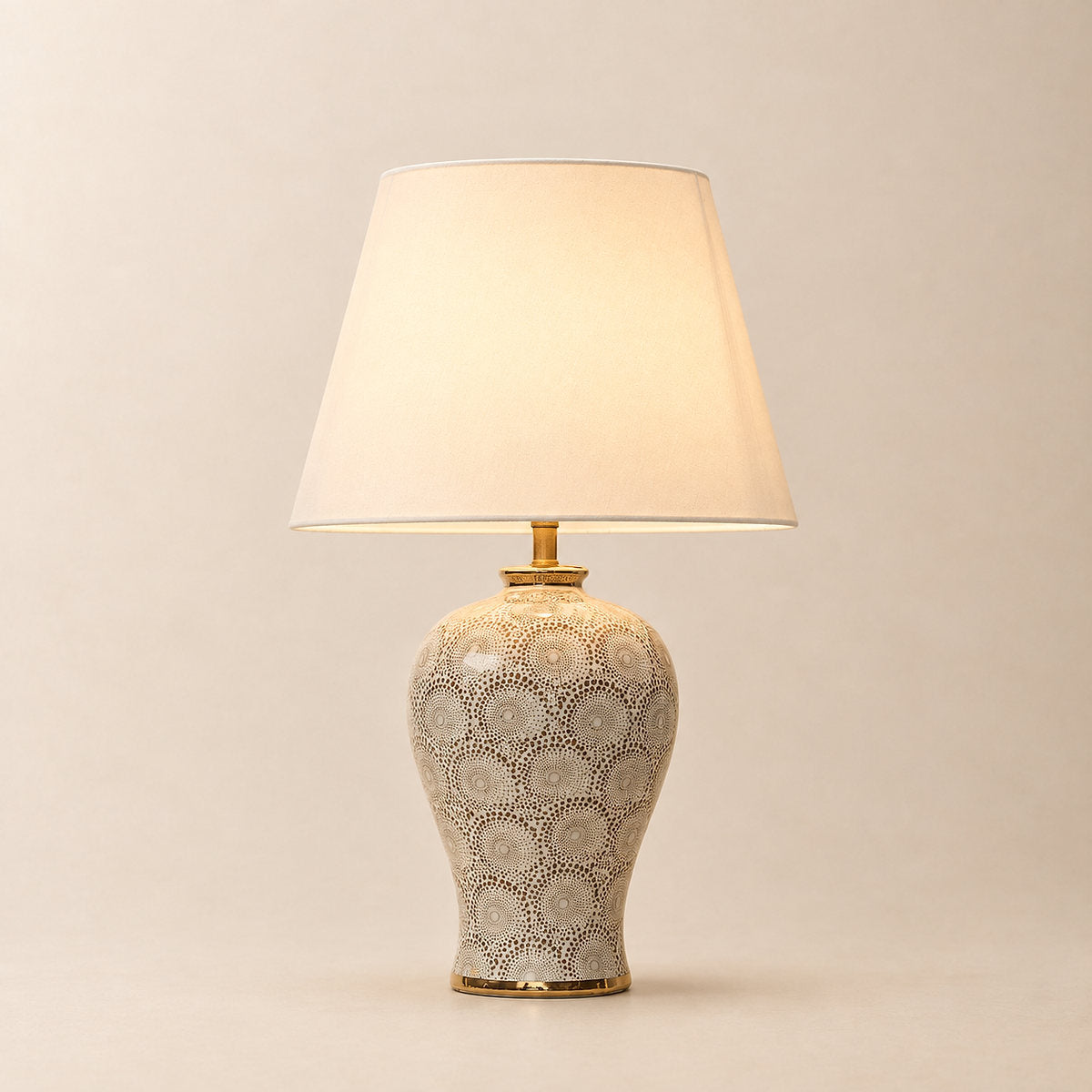 Terracotta Circular Motif Table Lamp