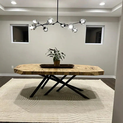 Modern Sputnik Smoky Gray/Amber Glass Branch Chandelier for Kitchen Island/Dining Room