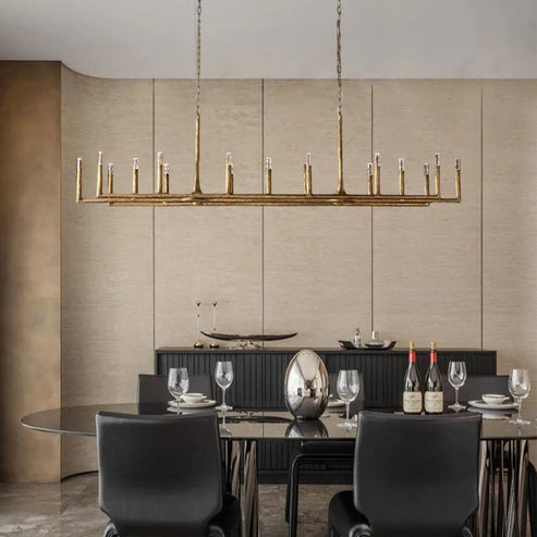 Thaddeas Forged Linear Chandelier 54"/72"/96"