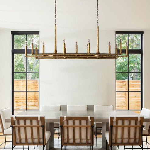 Thaddeas Forged Linear Chandelier 54"/72"/96"