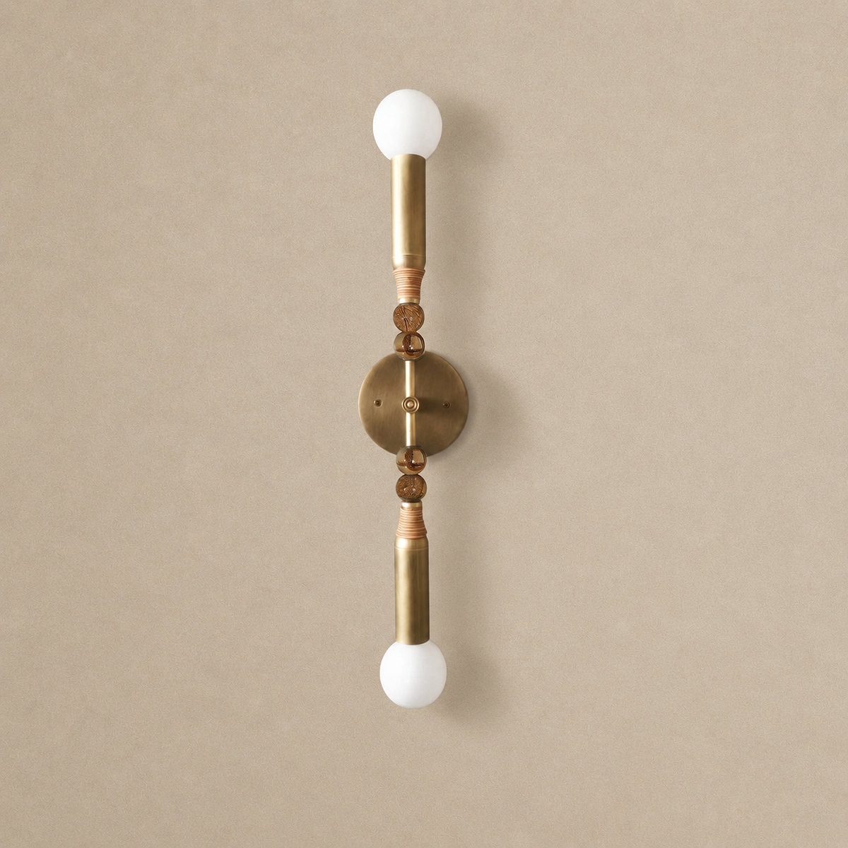 Toam Wall Lamp, 5.9-Inch, Antique Brass & Green Marble for Living Room