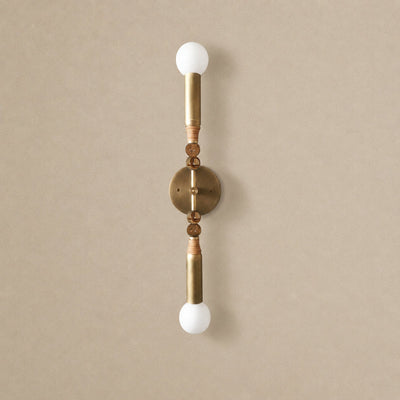 Toam Wall Lamp, 5.9-Inch, Antique Brass & Green Marble for Living Room