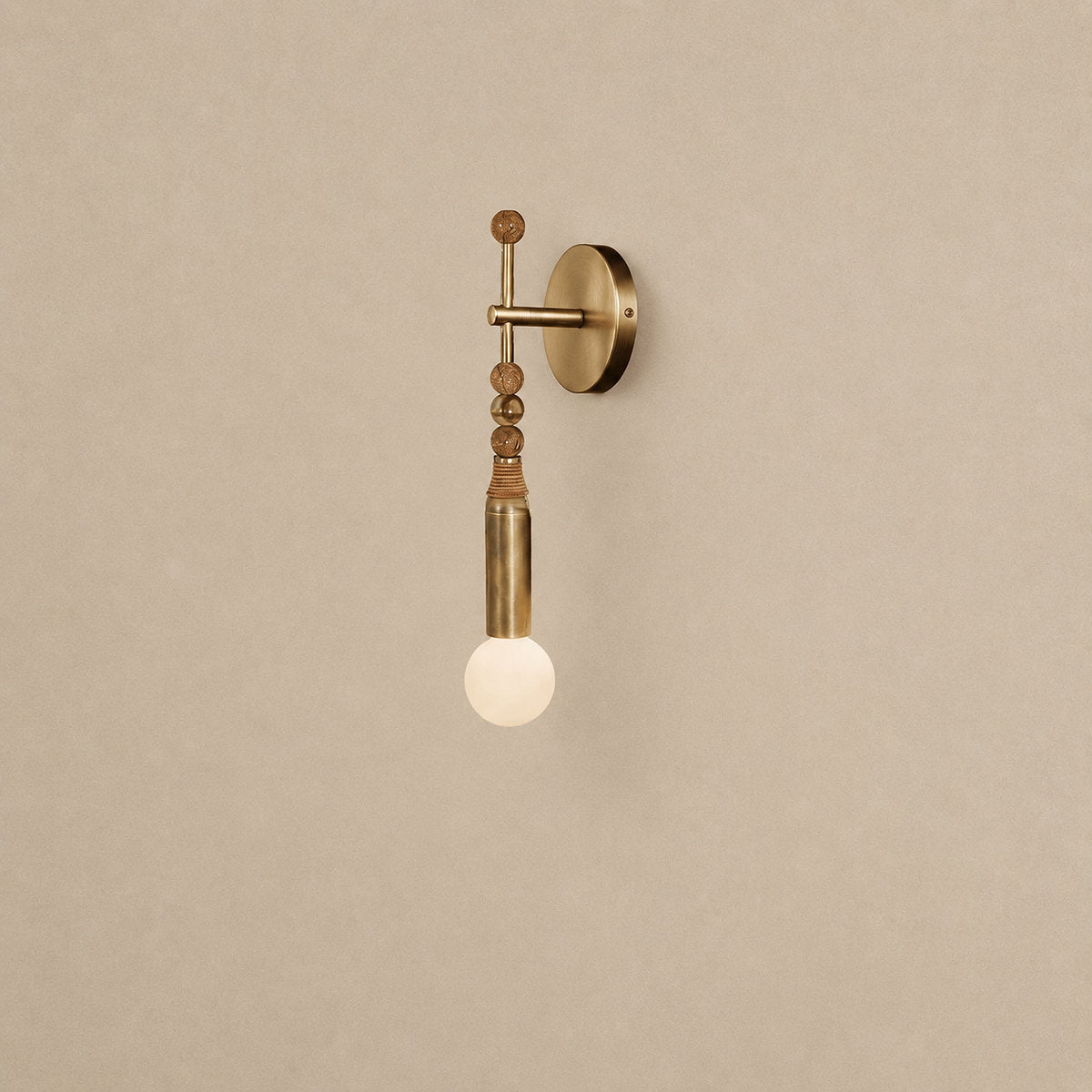 Toam Wall Lamp, 5.9-Inch, Antique Brass & Green Marble for Living Room