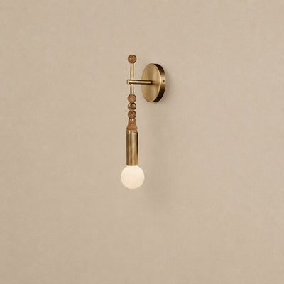 Toam Wall Lamp, 5.9-Inch, Antique Brass & Green Marble for Living Room