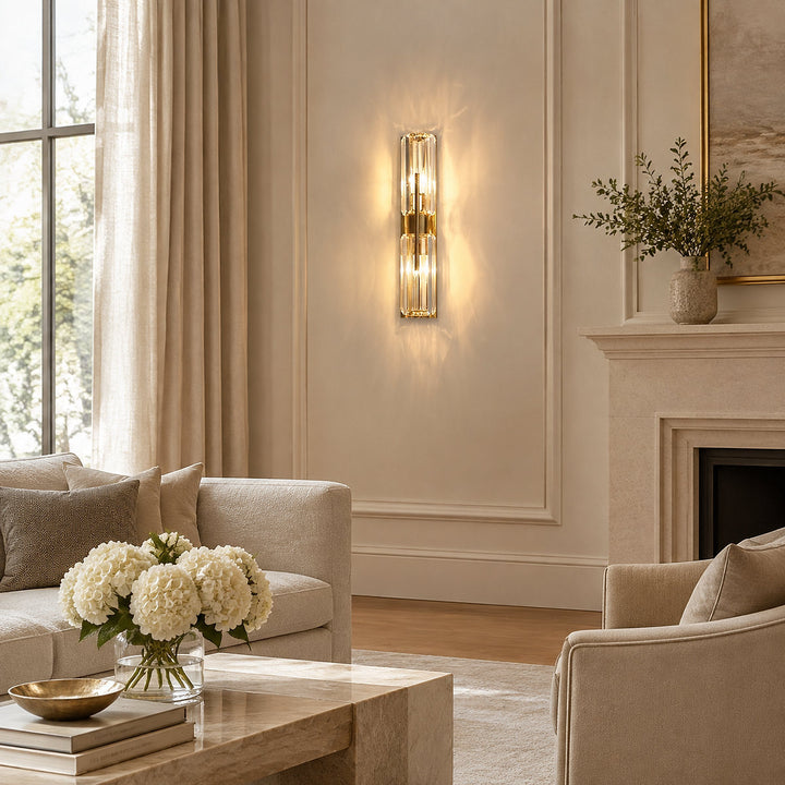 Torch Wall Lamp, 5.9-Inch x H 19.7-Inch, Gold, Warm Light for Living Room