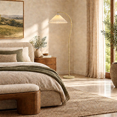 Tricolordeer Linen and Wood Standing Lamp