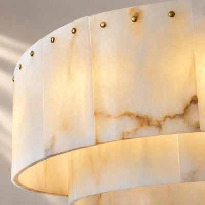 Tricolordeer Natural Alabaster 14-Light Linear Chandelier