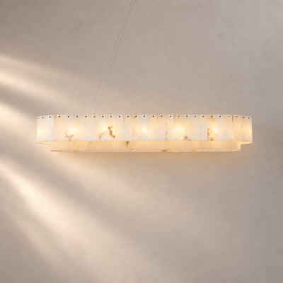 Tricolordeer Natural Alabaster 14-Light Linear Chandelier