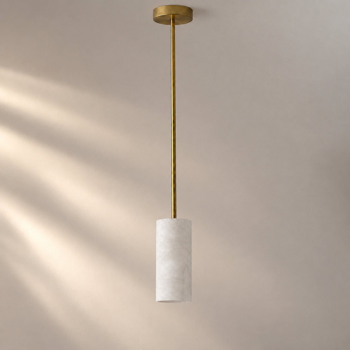 Tricolordeer Three-Light Alabaster Chandelier Nickel