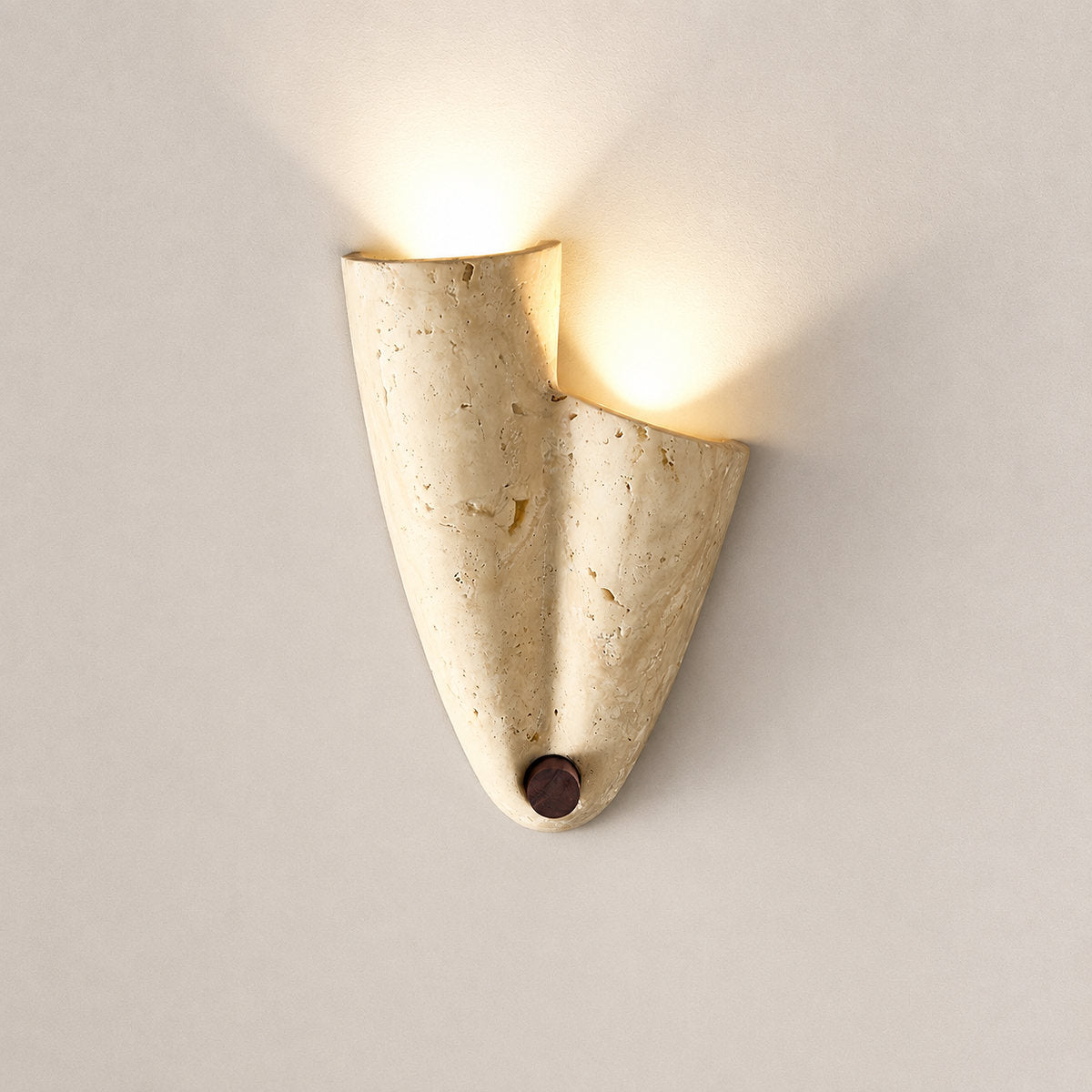 Velo Draped Stone Wall Lamp, 7.5-Inch x H 10.6-Inch, Yellow Travertine for Living Room & Dining Room