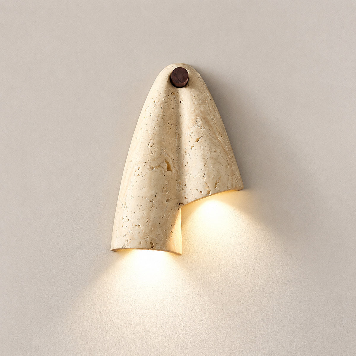 Velo Draped Stone Wall Lamp, 7.5-Inch x H 10.6-Inch, Yellow Travertine for Living Room & Dining Room