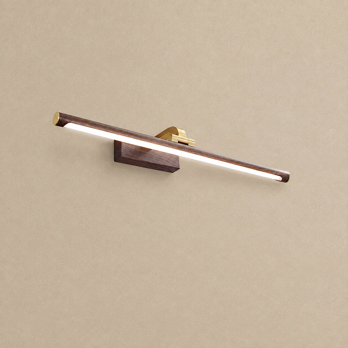 Walnut Color Linear LED Wall Lamp, 15.7~27.5-Inch x H 3.3-Inch, Walnut, Warm Light for Living Room & Dining Room