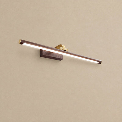 Walnut Color Linear LED Wall Lamp, 15.7~27.5-Inch x H 3.3-Inch, Walnut, Warm Light for Living Room & Dining Room