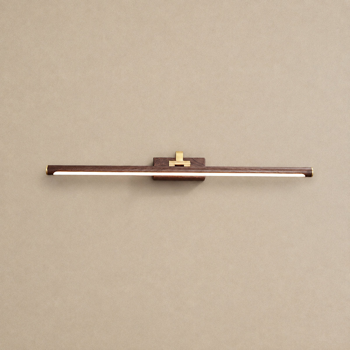 Walnut Color Linear LED Wall Lamp, 15.7~27.5-Inch x H 3.3-Inch, Walnut, Warm Light for Living Room & Dining Room