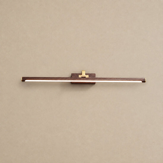 Walnut Color Linear LED Wall Lamp, 15.7~27.5-Inch x H 3.3-Inch, Walnut, Warm Light for Living Room & Dining Room
