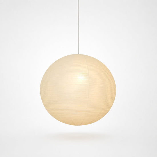 Round Sculptural Bamboo Pendant Light Warm Light for Dining Room & Bedroom