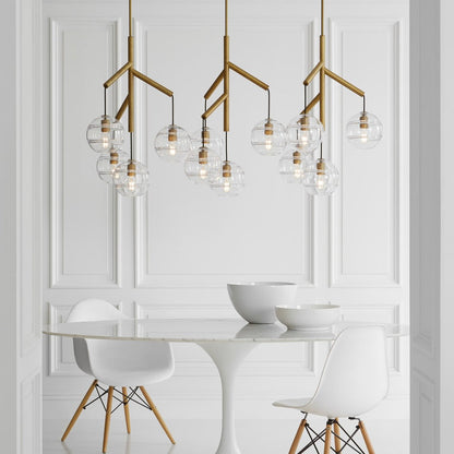 Art Glass Ball Sedona Triple Chandelier