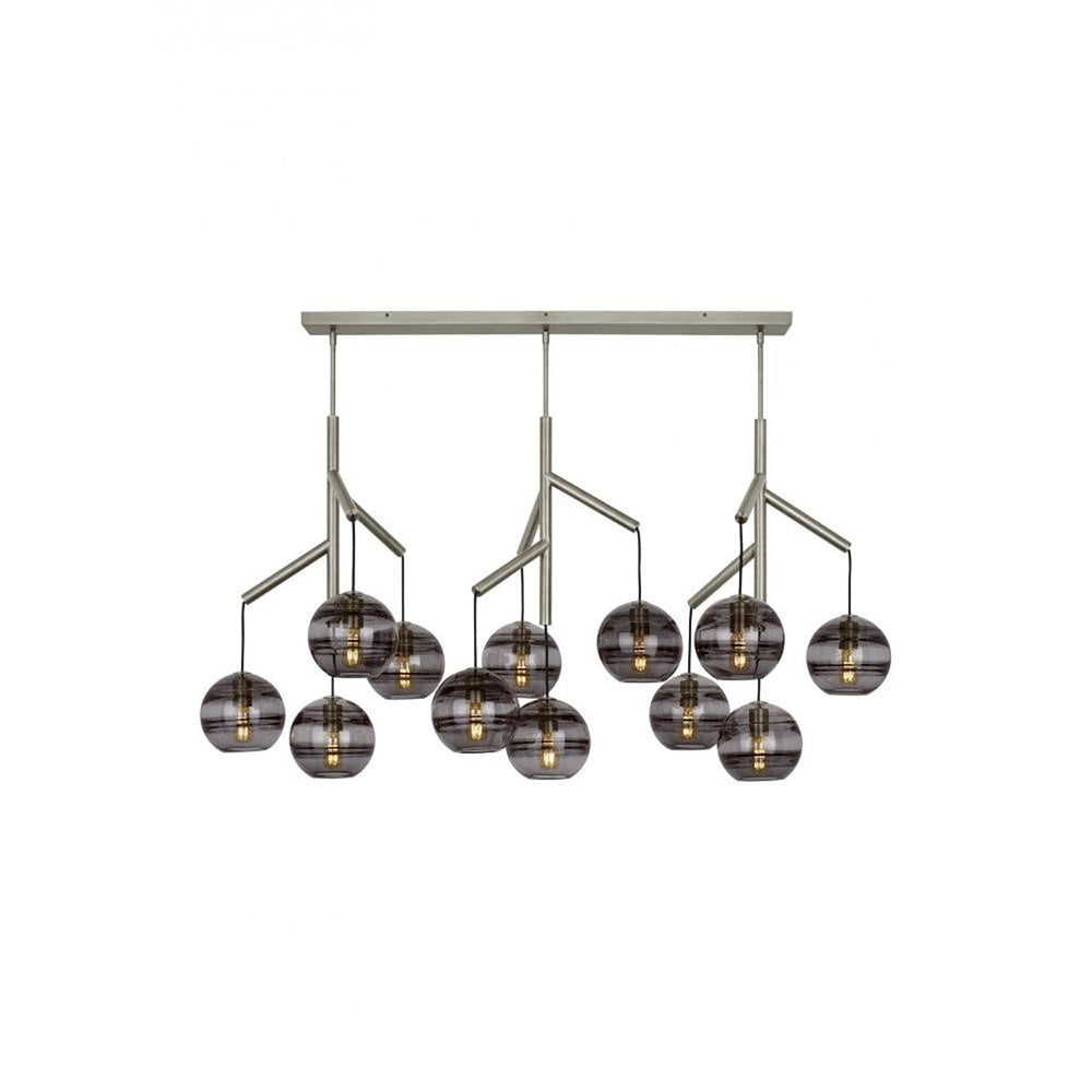 Art Glass Ball Sedona Triple Chandelier